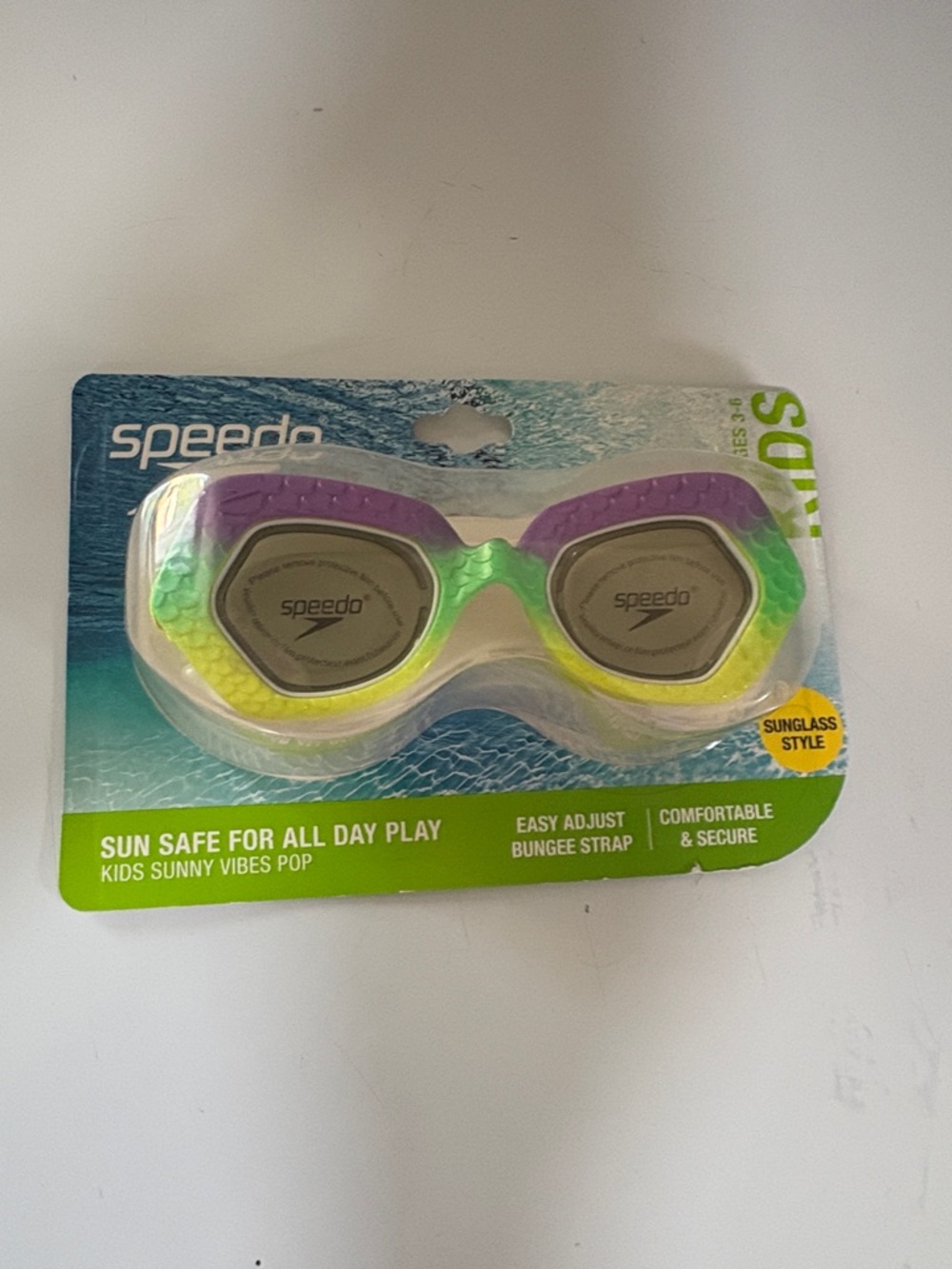 Speedo Kids Swim Goggles - Purple, Green, Yellow